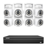 4K 16CH POE PT Surveillance Camera Set, 8MP Ultra-HD (3840×2160), Remote Access, 350°/90° PTZ Pan, Intelligent People/Vehicle Detection, IP66 Waterproof (8MP IP PT Camera and 16CH NVR)